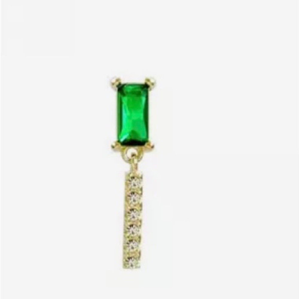Emerald Rhinestone Earrings - Picture 4 of 6